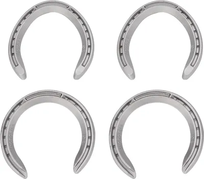 Produktbild von 4-teiliges Hufeisen-Set aus Aluminiumlegierung, Reitwerkzeug, Zubehör, Typ 6