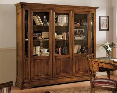 Obrázek produktu pro Schrank Regal Wohnzimmer Bücherregal Holz Büroschrank Schränke Vitrine Italien