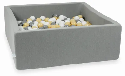 Zdjęcie produktu dla Suchy szary basen 110x110x40 z 600 piłeczkami: biały, szary, beżowy