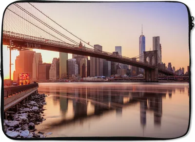 Produktbild von MuchoWow® Laptop Hülle 13 Zoll New York - Brooklyn - Brücke Laptoptasche - Laptophülle - Sleeve - Rundumschutz