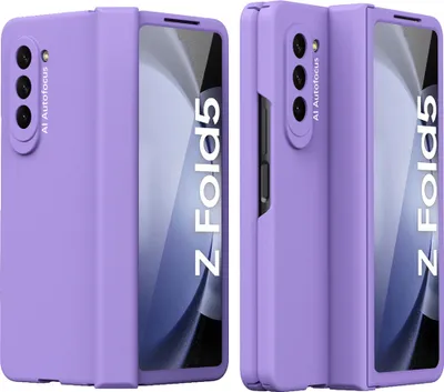 Produktbild von Hülle für Samsung Galaxy Z Fold 5 Scharnierschutz Hartes PC Anti-Kratzer Schutzhülle mit Displayschutzfolie Lila