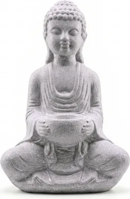 Produktbild von Steinbuddha 30cm sitzend mit Teelichthalter Buddha Figur