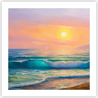 Produktbild von Poster - Poster ohne Rahmen - Meer Welle Ufer - 50x50 cm - Wand Bild - Wanddeko - Wandbilder - Kunstposter - Wandposter - Bilder - Kunstdruck - Wanddekoration - Wandbild - P2XAC50x50-3915