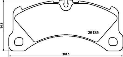Produktbild von HELLA Bremsbeläge Satz Vorne Bremsklötze für PORSCHE Macan (95B) 8DB 355 040-201