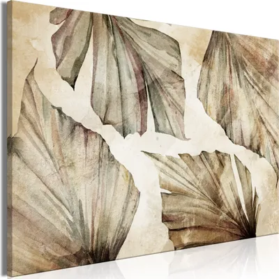 Produktbild von Italienischer Leinwand Leinwandbild - Autumn Leaves (1 Part) Wide 120x80 cm Blätter b-C-1033-b-a