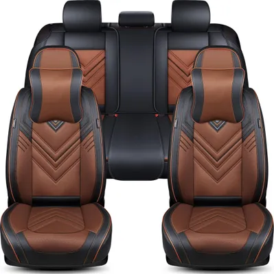 Produktbild von Hyundai Santa Fe TM Bj ab 2018 kompatible Schonbezüge in Schwarz/Braun FSL2