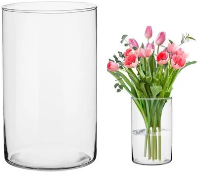 Obrázek produktu pro Velká skleněná váza, výška 20 cm, na květiny a dekorace
