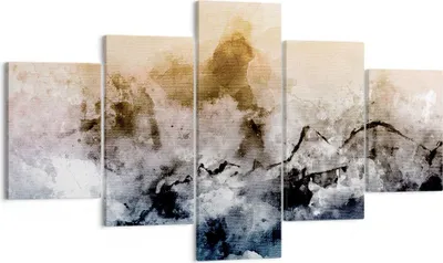 Produktbild von Bild auf Leinwand - Leinwandbild - 5 Teile - Abstraktion Wolken Berge - 125x70cm - Wand Bild - Wanddeko - Wandbilder - Leinwanddruck - Bilder - Wanddekoration - Leinwand bilder - EA125x70-4894