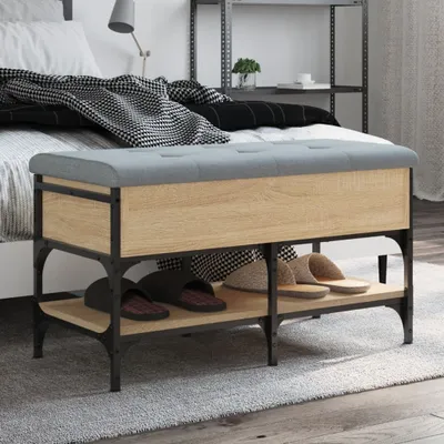 Produktbild von vidaXL Lavica na topánky Sonoma dub 82x42x45 cm Materiál na báze dreva