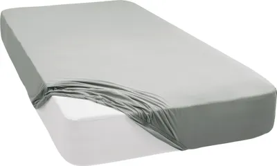 Produktbild von Spannbettlaken Jersey Spannbetttuch 100% Baumwolle Bettlaken Spannbettuch Laken 28 Farben, Größe:120 x 200 cm, Farbe:Hellgrau