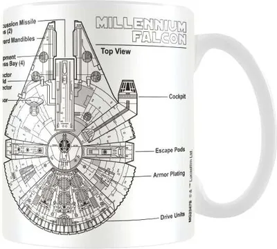 Produktbild von Pyramid Skizze Des Millennium Falcon 315ml Weiß Weiß One Size