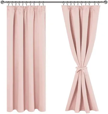 Obrázok produktu pre Unyqoos® Termoizolačné zatemňovacie závesy, 2 kusy – ružové, 200 x 140 cm, 100% polyester, vhodné do obývačky a spálne