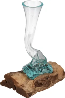 Produktbild von Spiralförmige Vase , Glasvase Wurzelholz - S1 25 cm, Braun, Glas,Holz,Wurzelholz, Vasen & Blumentöpfe