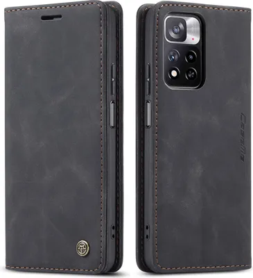 Obrázek produktu pro Redmi Note 11 Pro Case, retroPolyuretankožené pouzdro s funkcí stojánku, ochranné pouzdro pro Xiaomi Redmi Note 11 Pro/Note 11 Pro+ Black