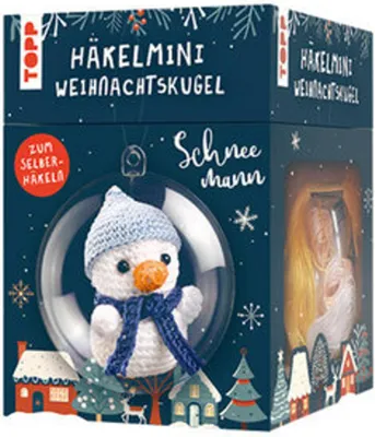 Produktbild von Häkelmini-Weihnachtskugel Häkelset Schneemann