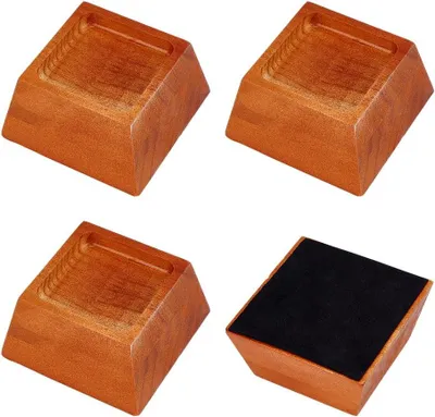 Produktbild von 4 Stück Betterhöhungen Aus Schokoladenholz 52mm Trapezförmige Möbelerhöhungen Aus Kiefernholz Kiefernholzheber Für Sofa Bett Stuhl Tabelle Schreibtisch Möbel Sessel Schränke