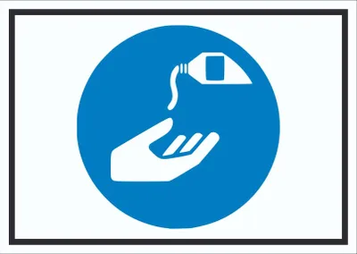 Produktbild von Hautschutzmittel benutzen Symbol Schild A4 Rückseite selbstklebend