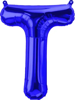 Produktbild von Folienballon Buchstabe T, blau, ca. 40 cm, für Luftbefüllung