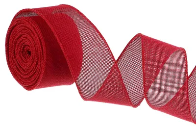 Juteband mit Drahtkante, rot, 50 mm x 5,4 m, für Deko & Basteln