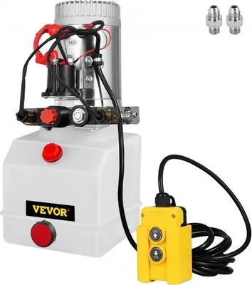 Image de Pompe hydraulique VEVOR, groupe hydraulique double effet, 12 V DC, pompe pour remorque basculante, 2850 tr/min, groupe hydraulique pour le levage de remorques basculantes et de voitures (3 quarts, double effet)