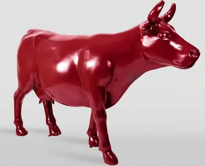 Produktbild von Casa Padrino Luxus XXL Deko Skulptur Kuh Rot 225 cm