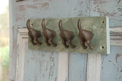 Produktbild von Charmante Landhaus Garderobe Hakenleiste BRUNO Hund, schwere Qualität Shabby