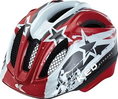 Produktbild von KED MEGGY red stars - Kinderhelm für Fahrradanhänger und Laufräder, Größe:52-58 (M)