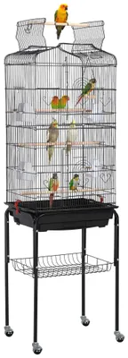 Image de Cage à oiseaux 591825 noire, XXL, volière, cage pour oiseaux, noire, 46 x 35 x 162,5 cm