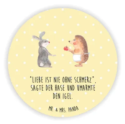 Produktbild von Mr. & Mrs. Panda Kühlschrankmagnet Hase Igel - Gelb Pastell - Geschenk, Herzschmerz, magnet, und, Gute Laune, Kühlschrank, Liebe Spruch, Trösten, für, fotos, pinwand