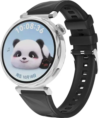 Produktbild von Für Huawei Watch GT 5 41mm Design 18mm Sport Silikon Smart Watch Armband Schwarz