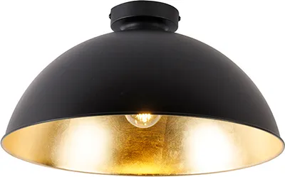 Produktbild von QAZQA - Industrie I Vintage I Deckenleuchte I Deckenlampe I Lampe I Leuchte schwarz mit Gold I Messing 42 cm verstellbar - Magnax I Wohnzimmer I Schlafzimmer - Stahl Rund - LED geeignet E27
