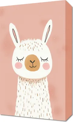 Produktbild von Bild 30x50cm Muster für Kinder, Mädchen und Jungen - Lama