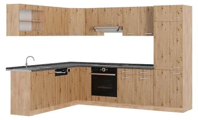 Produktbild von Eckküche Vicco R-Line Artisan-Eiche/Goldkraft Eiche 287 x 227 cm, AP Anthrazit, Model 48909