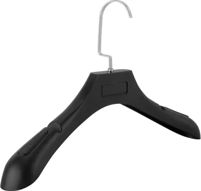 Produktbild von Intirilife Kleiderbügel in UNIVERSAL SCHWARZ - 20 Stück breite Kleiderbügel aus Kunststoff mit Anti-Rutsch Oberfläche - Garderobenbügel Wäschebügel Anzugbügel Jackenbügel
