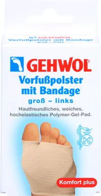 Zdjęcie produktu dla Wkładka pod przednią część stopy Gehwol z bandażem, lewa, duża, 1 szt.