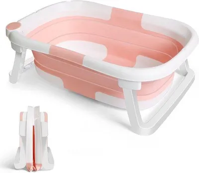 Produktbild von Famanu Babybadewanne Faltbare Babybadewanne mit Antirutschfüßen - Rosa