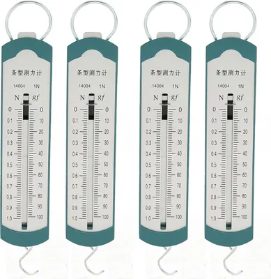 Immagine prodotto di 4 dinamometri a molla, bilancia a barra professionale ad alta precisione, bilancia portatile per studenti, esperimenti di fisica, dimostrazioni didattiche, 1N