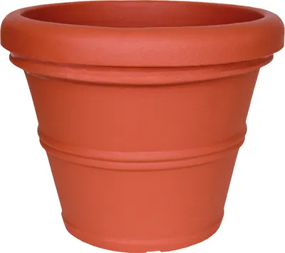 Produktbild von Garden Italia Campana Übertopf ICL Dn. 29 cm hoch. 24 cm in Terrakotta-Harzfarbe Hergestellt in Italien Frostbeständig - stoßfest - Leicht, 30