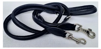 Produktbild von Runde Lederleine, 220 cm/10 mm, Schwarz