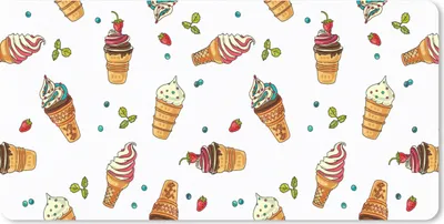 Produktbild von MuchoWow® Schreibtischunterlage Muster - Sommer - Eiscreme 80x40 cm - XXL Mauspad - Gaming Mauspad