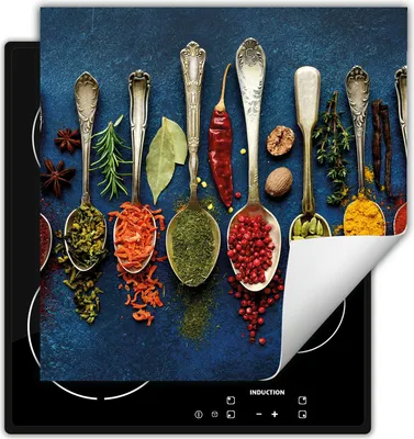 Produktbild von DarHaus Herdabdeckplatte 60x52 cm Anti Rutsch Matte Aufrollbar, blau - Gewürze