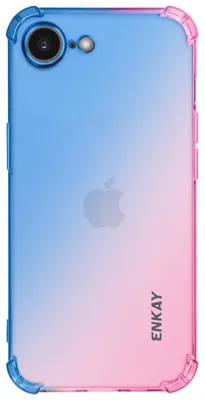 Image de Enkay, coque transparente pour iPhone 17e avec motif dégradé, bleu / rose