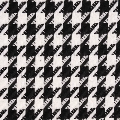 Produktbild von Bekleidungsstoff Meterware Viskose Pied de Poule weiß schwarz