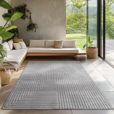 Obrázek produktu pro Carpetsale24 Venkovní koberec, moderní boho design, 3D efekt, robustní a odolný proti UV záření, ideální pro terasu obývací pokoj a kuchyň velikost, 160x230 cm