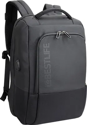 Produktbild von BestLife BB-3401 TravelSafe Rucksack Neoton dunkelgrau für Laptop bis 15.6'' (39,6cm) mit USB-C Anschluss