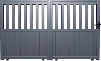 Produktbild von Schiebetür aus perforiertem Aluminium L 401 x H 140 cm anthrazit Bausatz TARNOS II