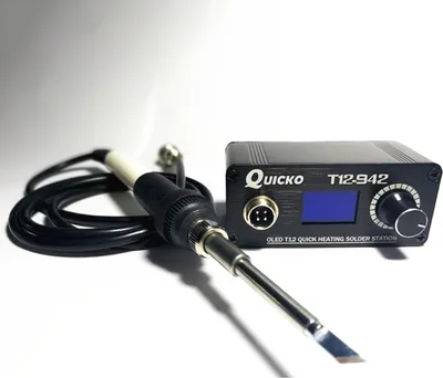 Zdjęcie produktu dla Zestaw mini stacji lutowniczej T12-942 z wyświetlaczem OLED, elektrycznymi grotami lutowniczymi, regulatorem temperatury, grotami K i uchwytem
