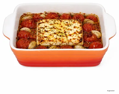 Image de CROSSY, plat à gratin orange, 800 ml, en grès, pour lasagnes, gâteaux, etc, Image générée par une IA