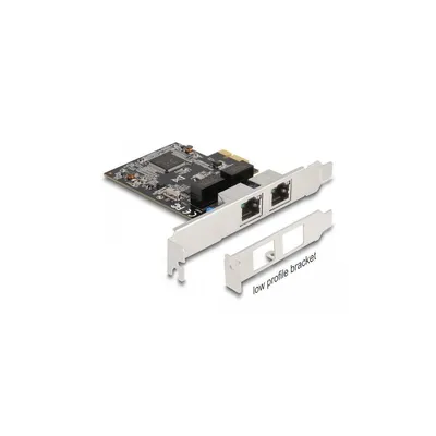 Productafbeelding van Delock PCI Express x1 kaart met 2 x RJ45 Gigabit LAN, RTL8111