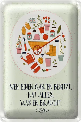 Produktbild von Blechschild Spruch Wer Garten besitzt hat alles 20x30cm